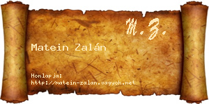 Matein Zalán névjegykártya